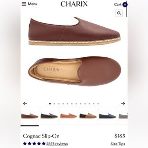 CHARIX Cognac Slip-On Loafers